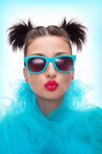 woman in blue