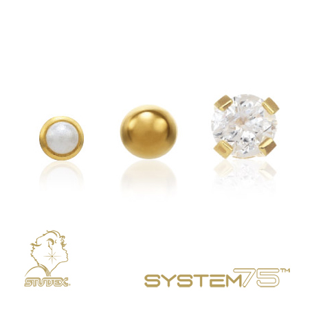 Constellation Piercings: Studex System 75 karat gold or gold-plated piercing studs