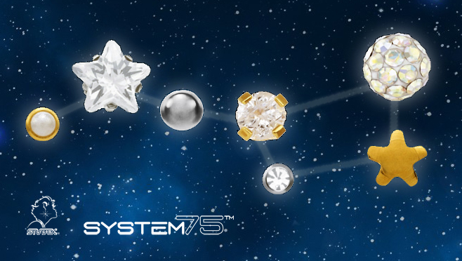 Constellation Piercings: Studex System 75 piercing jewelry